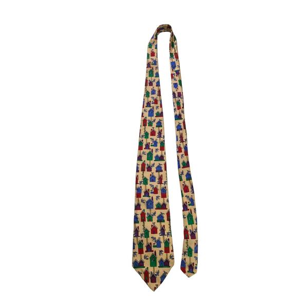 Save The Children Allison Age 10 1/2 Bird Village Bird House Novelty Necktie - Picture 2 of 7